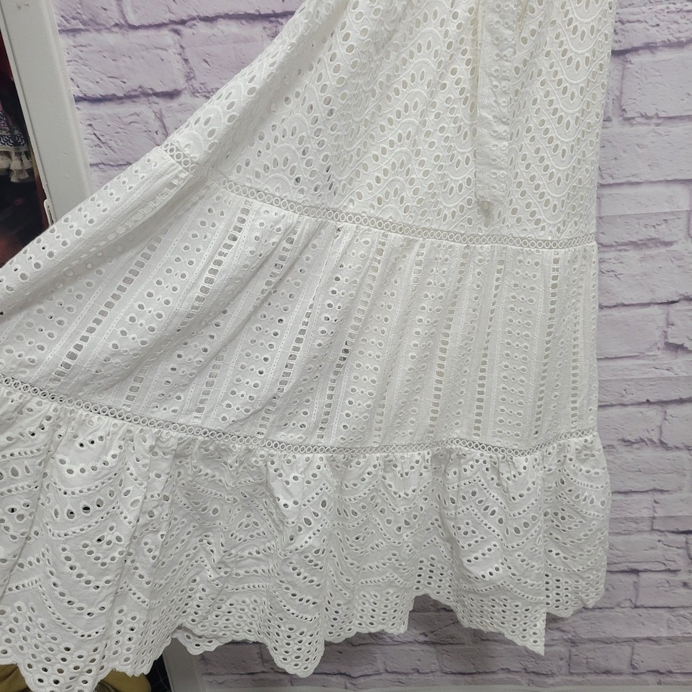 NEW Allison New York Mixed Eyelet Maxi Dress Size XS White‎ Cottage Boho Prairie